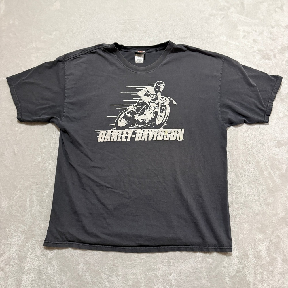 VTG Harley Davidson T-Shirt Mens 2XL Black St. Paul MN Biker Graphic Moto 06 Y2K